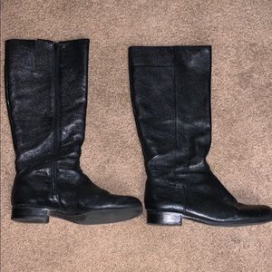 Genuine Leather Black “Almost” Knee Boots